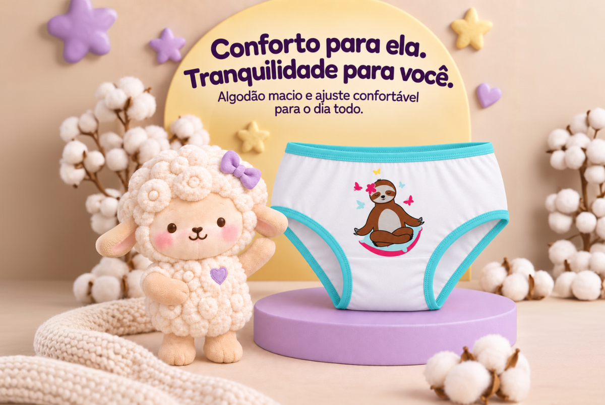 Calcinha Infantil Preguiça Zen
